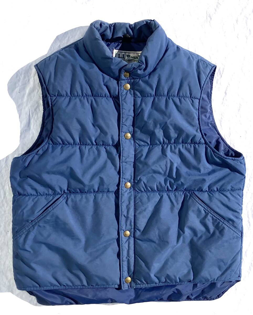 80s USA製 L.L.Bean ベスト ワークベスト M 紺 ネイビー LLビーン ビンテージ アウトドア拍卖