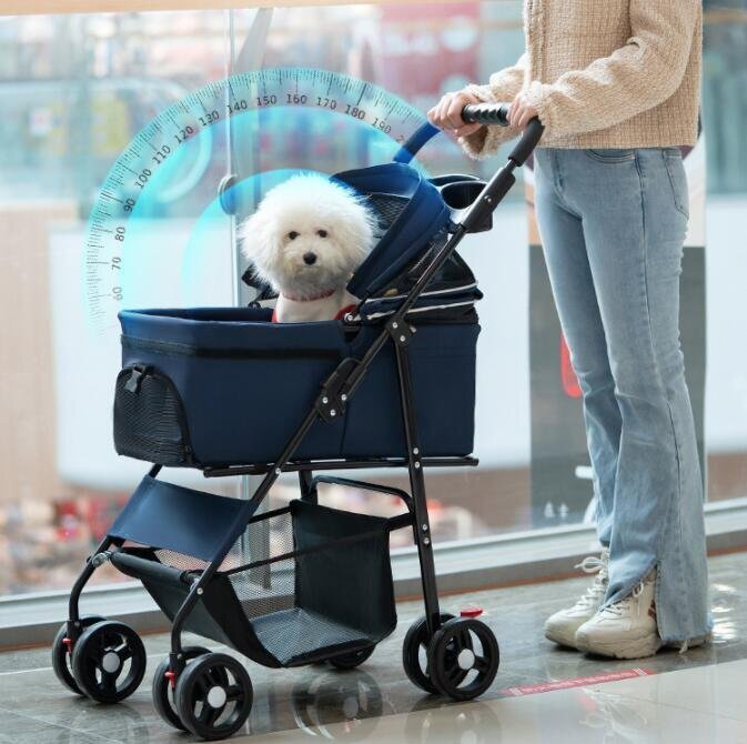 LRM4943★ペットカート 折りたたみ 軽量 ペット 4輪 ホルダー 収納 耐荷重15kg 中型犬 小型犬 介護用 散歩用 犬 猫 カート シニア犬拍卖
