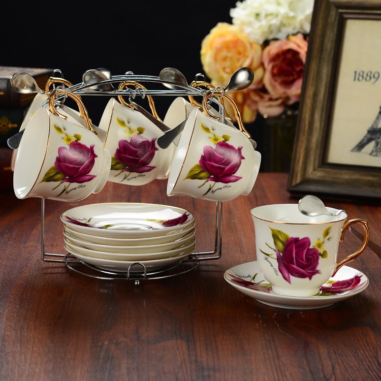 OHJ527★高品質コップ ぶら下げ ホルダー 収納 コーヒー スプーン ソーサー 紅 ティー フック スタンド カップ 水切り 吊るし キッチン拍卖