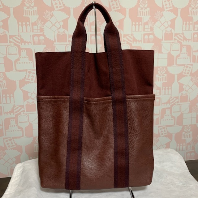 HERMES エルメス フールトゥカバス ハーフレザー ハンドバッグ拍卖