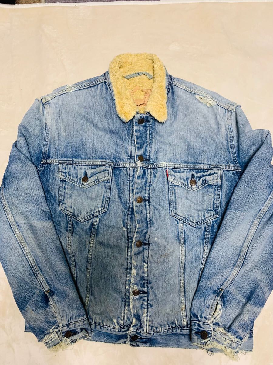 LEVI’S リーバイス デニムジャケット ボア シェルパトラッカージャケット サイズ XL 中古品拍卖