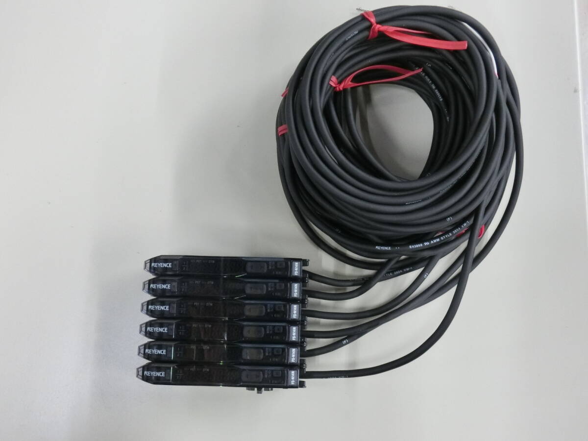 KEYENCE FS-N14N ファイバアンプ ケーブルタイプ 子機 2出力 NPN 中古美品 6個SET拍卖