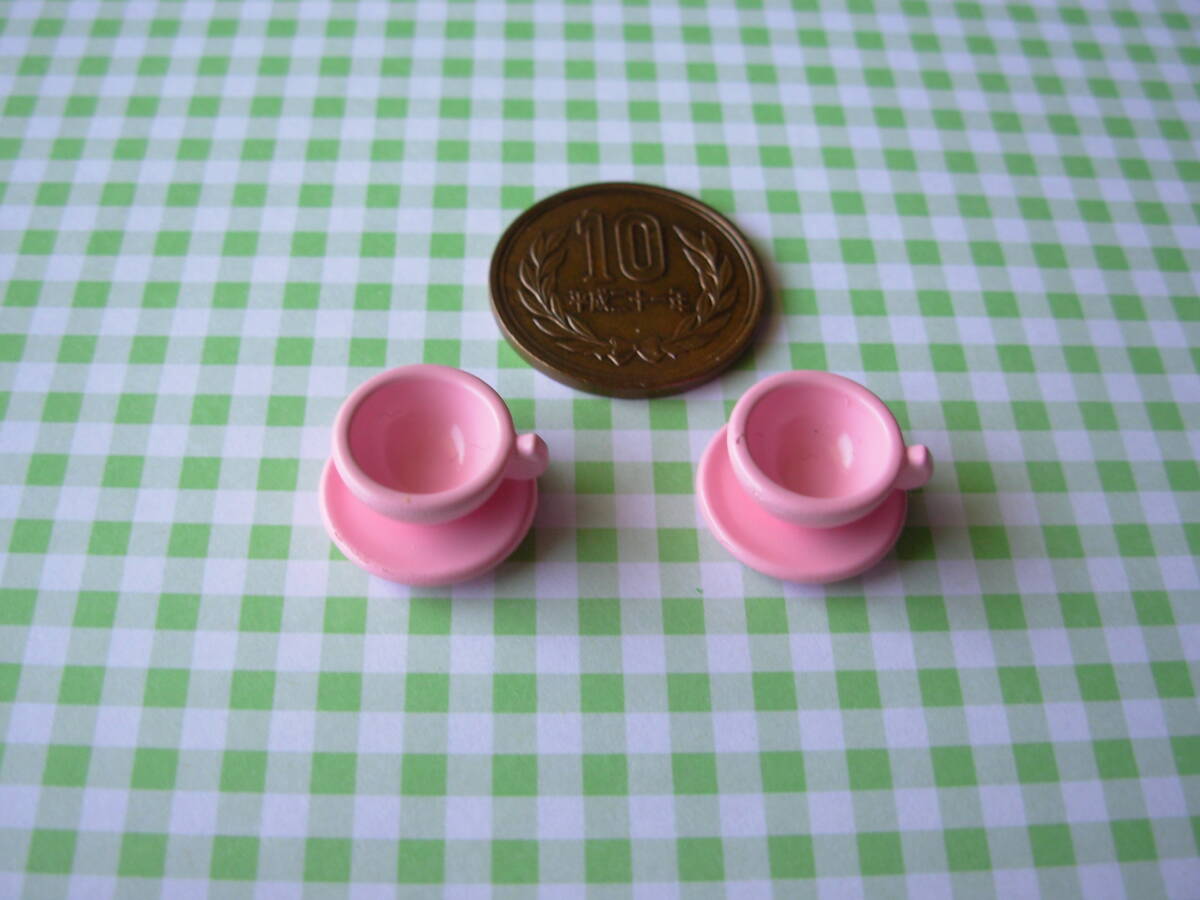 ◆ シルバニアファミリー カップ(ピンク)・ソーサー(ピンク) 各2 キッチン小物 ① ◆拍卖