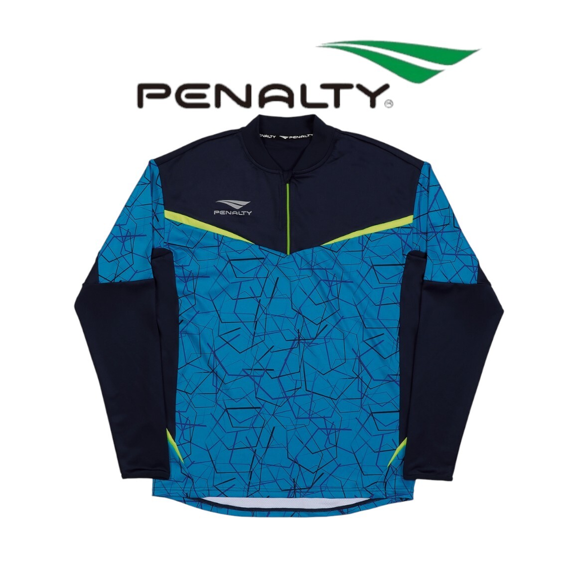 【新品特価!定価7920円が62%OFF!】penalty ペナルティー トレーニングハーフジップジャケット PO1556-88/シアン/4/サイズL拍卖