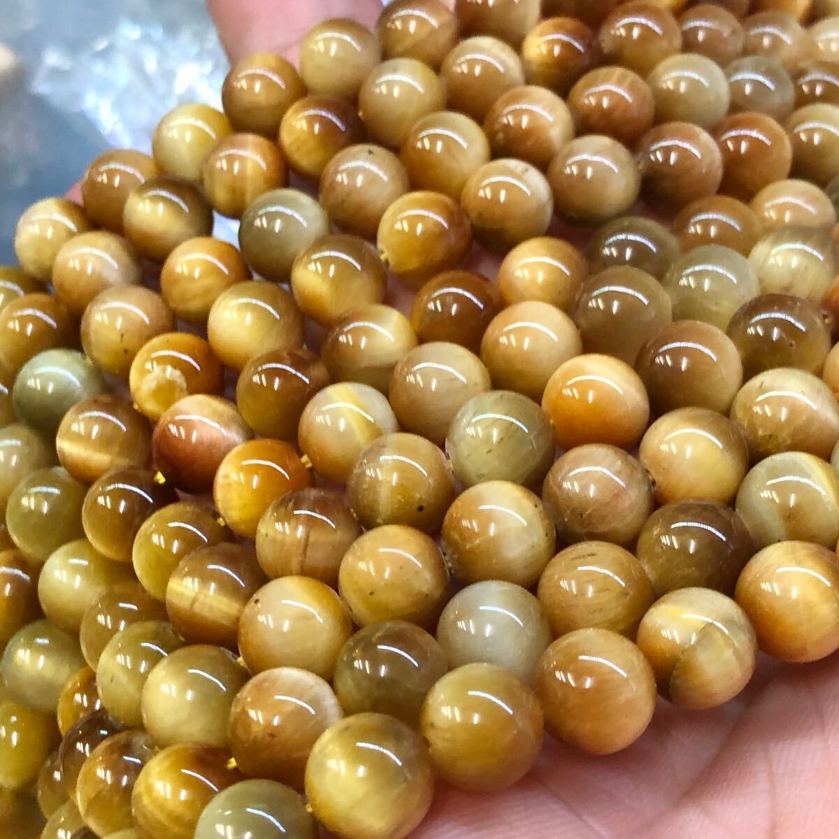 高品質 ゴールデンタイガーアイ 10mm 連売り ブレスレット2本分拍卖