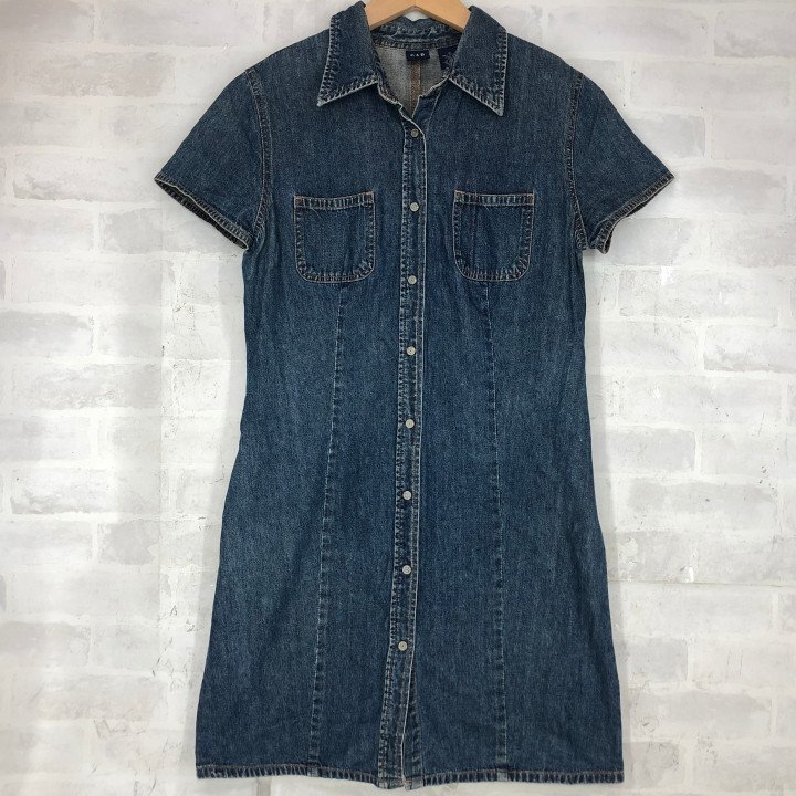 90s 00s 90年代 OLD GAP オールド ギャップ デニム 半袖 シャツワンピース SIZE: 12 (キッズXL) 大人 Lサイズ程度 LH632024111301拍卖