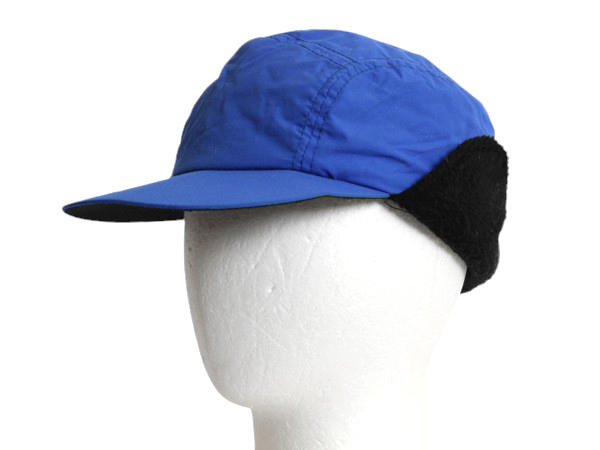 80s USA製 コロンビア 耳当て付き ナイロン キャップ キッズ S М 80年代 ヴィンテージ Columbia アウトドア フリース ライナー付き ブルー拍卖