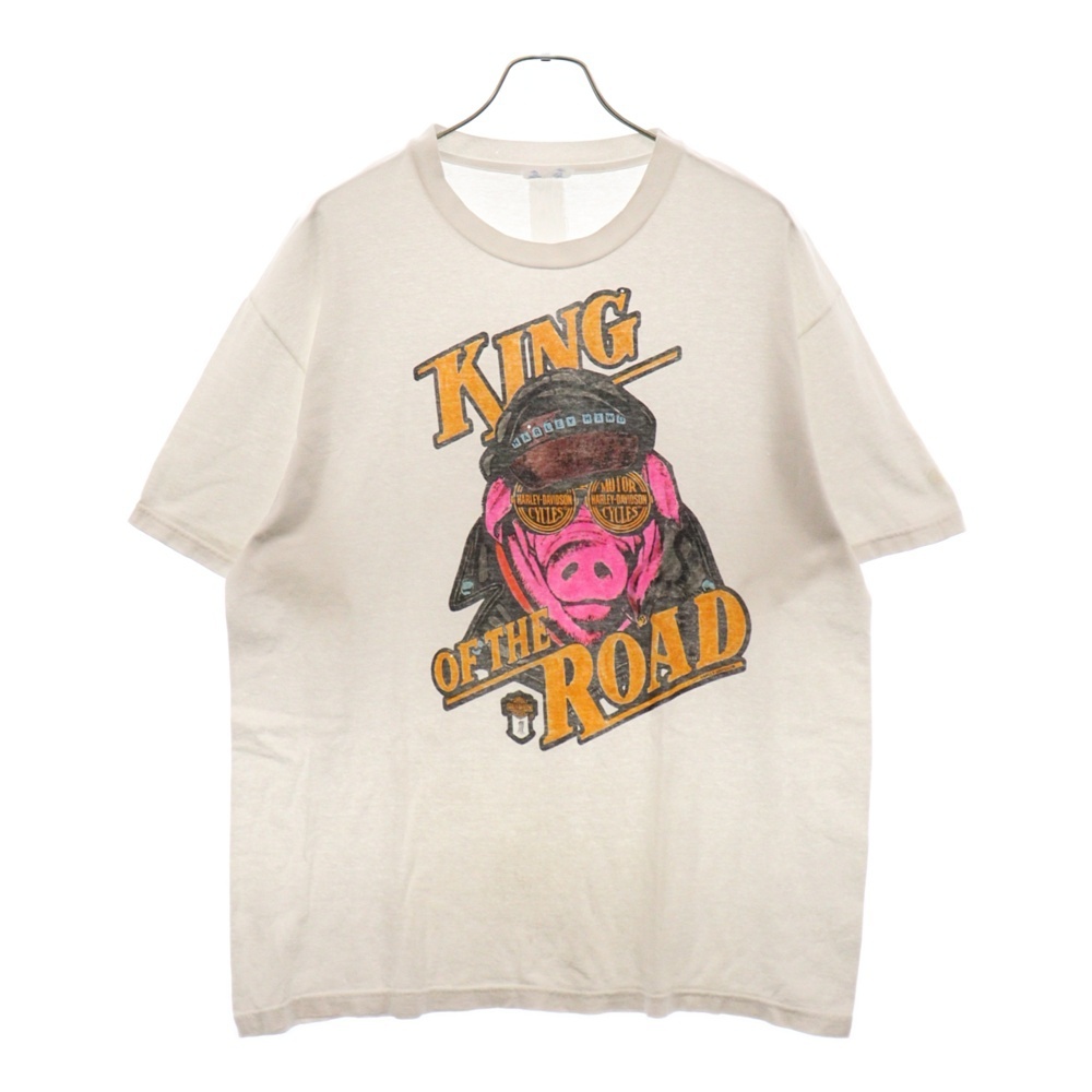 VINTAGE ヴィンテージ 90's HARLEY DAVIDSON ハーレー プリント半袖Tシャツ Championタグ ホワイト拍卖
