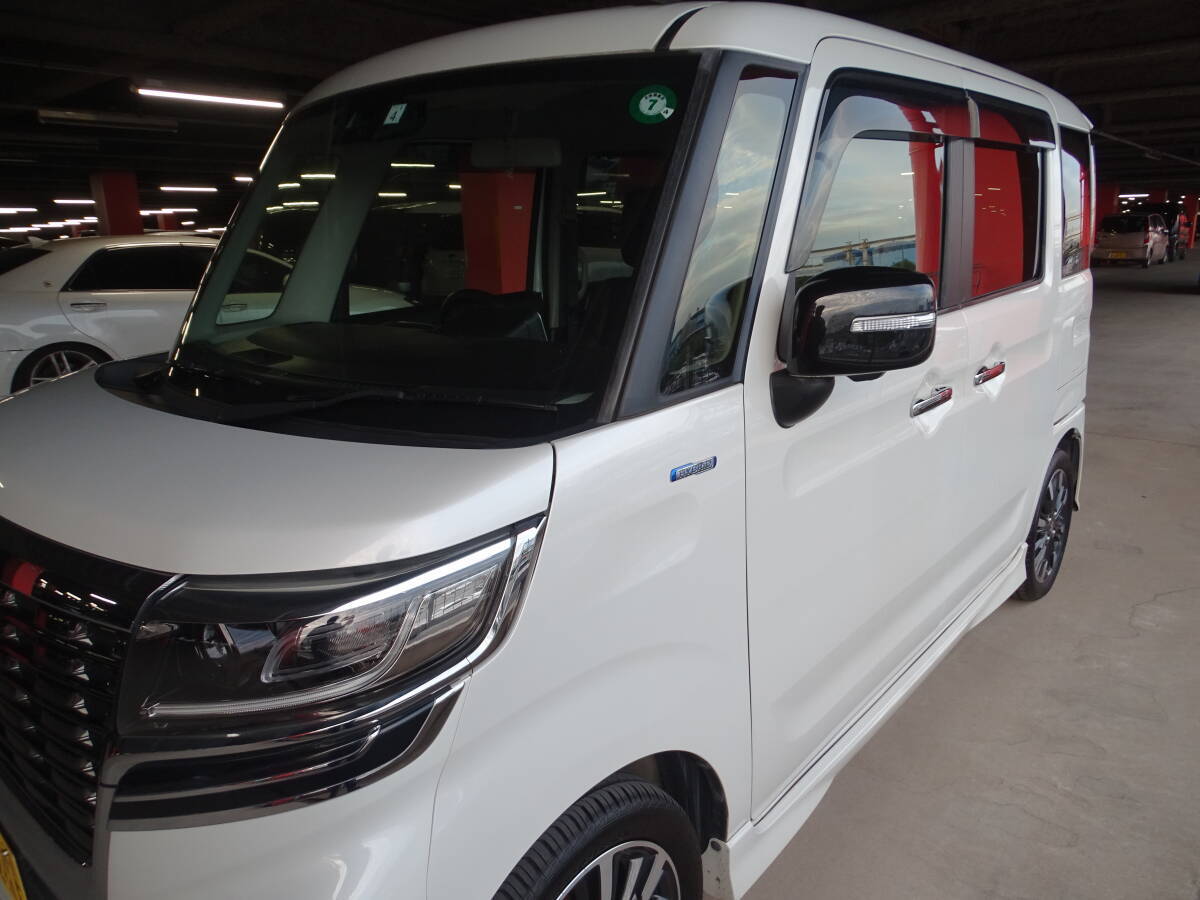 スズキ スペーシア MK53S ドアミラーウィンカー付き ミラーカバー 左右 ツヤあり黒ツヤありブラック 高級感アップ 貼り付けかんたん装着!拍卖