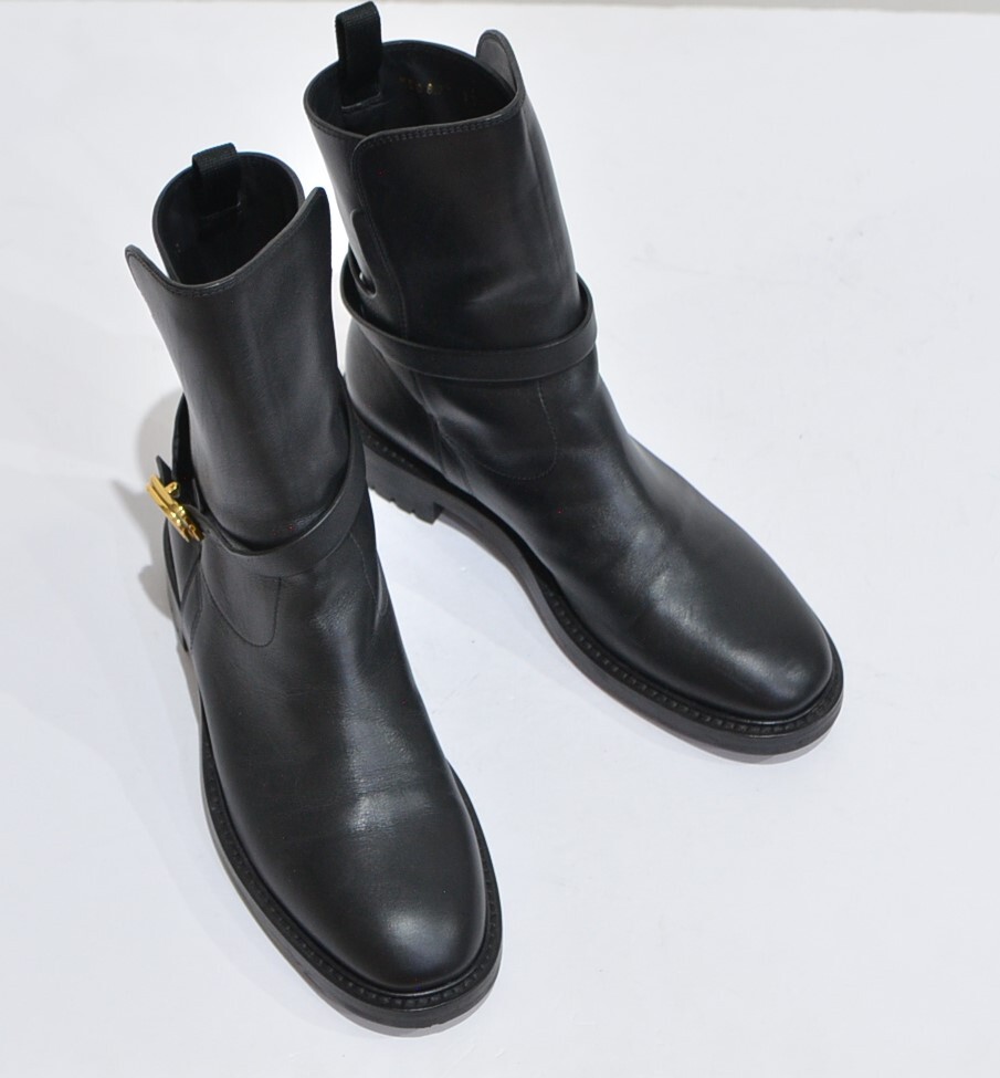 Christian Dior クリスチャンディオール Empreinte CD バックル レザー ブーツ 37 Y-30920B拍卖