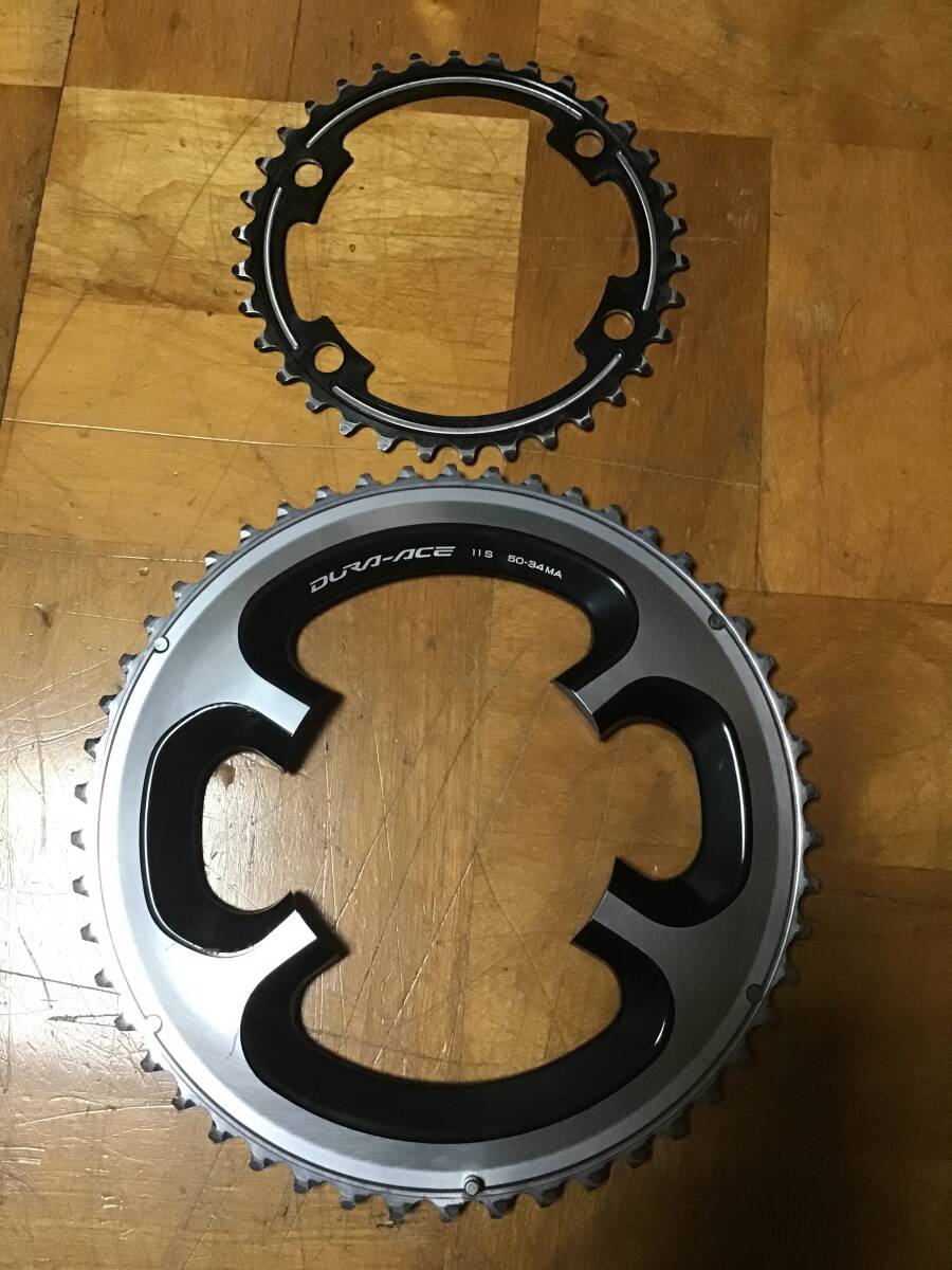 【即決あり】 デュラエース FC-9000 50-34T コンパクト チェーンリング SHIMANO シマノ DURA-ACE 中古品拍卖