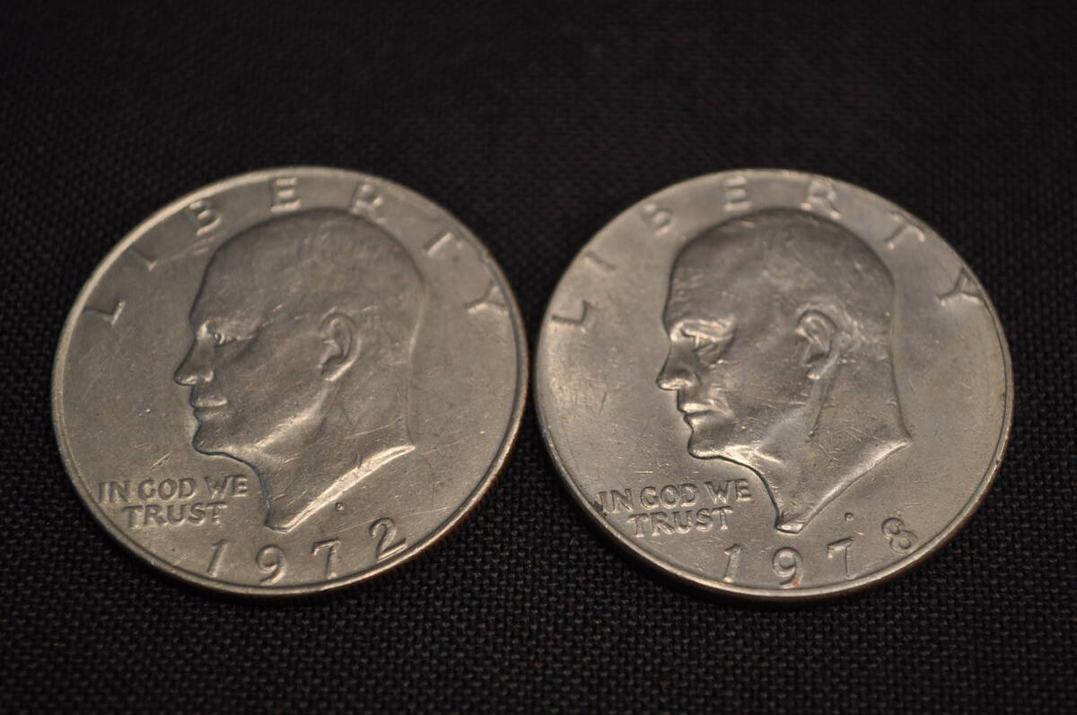1972年 1978年 アイゼンハワー アイク 1ドル 貨幣 二枚拍卖