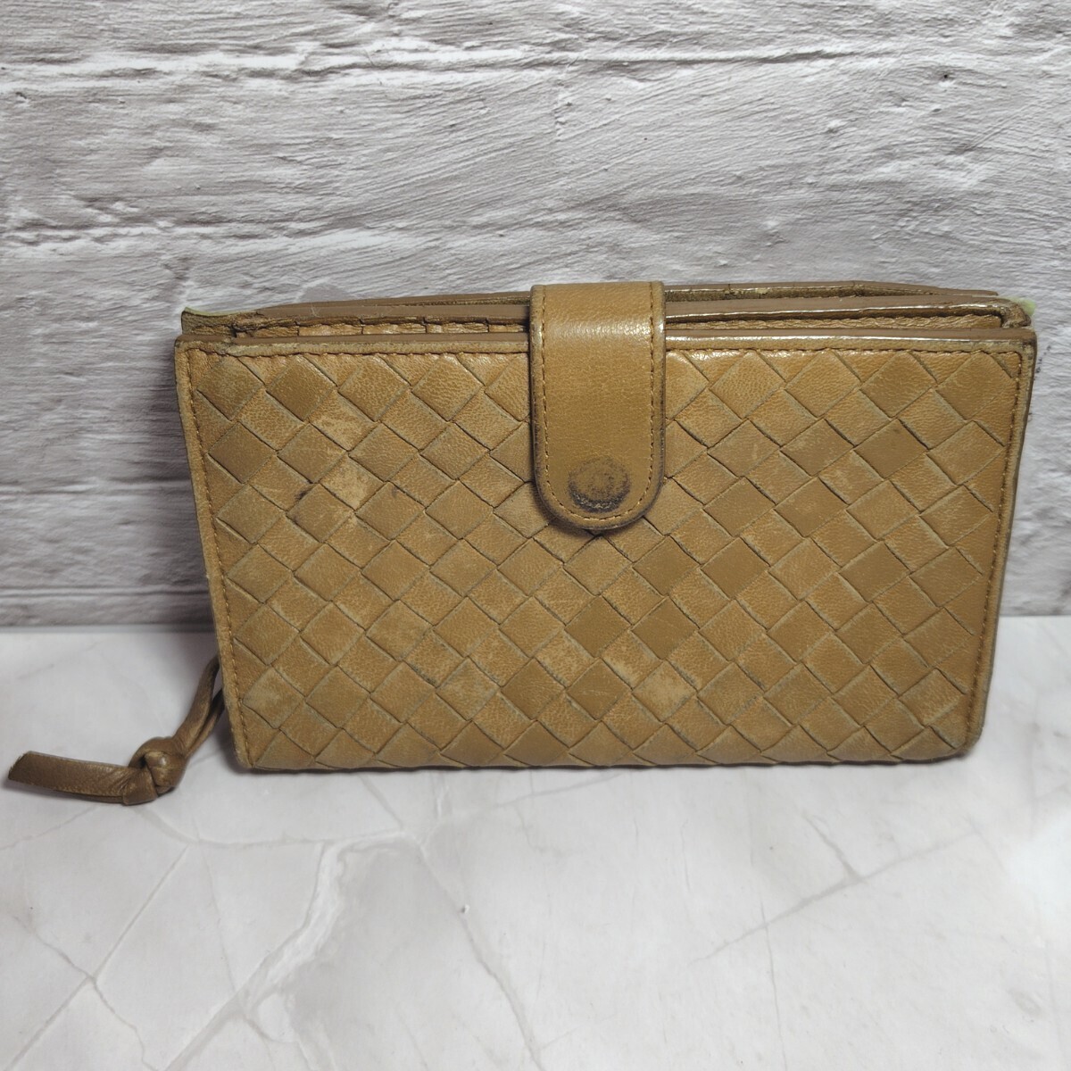 BOTTEGA VENETA 二つ折り財布 レザー メンズ ブラウン 小銭入れあり ボッテガヴェネタ 送料無料拍卖