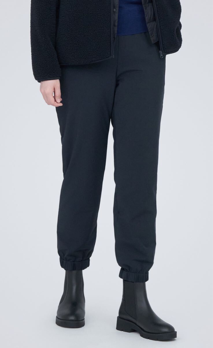 ■激安■無印良品■ストレッチ裏フリースジョガーパンツ■ネイビー/S■防寒◎拍卖