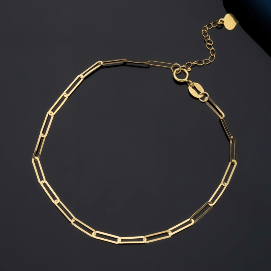 K18YG ブレスレット ペーパークリップ オーバルチェーン ペーパークリップチェーン イエローゴールド YG 18K メンズ レディース拍卖