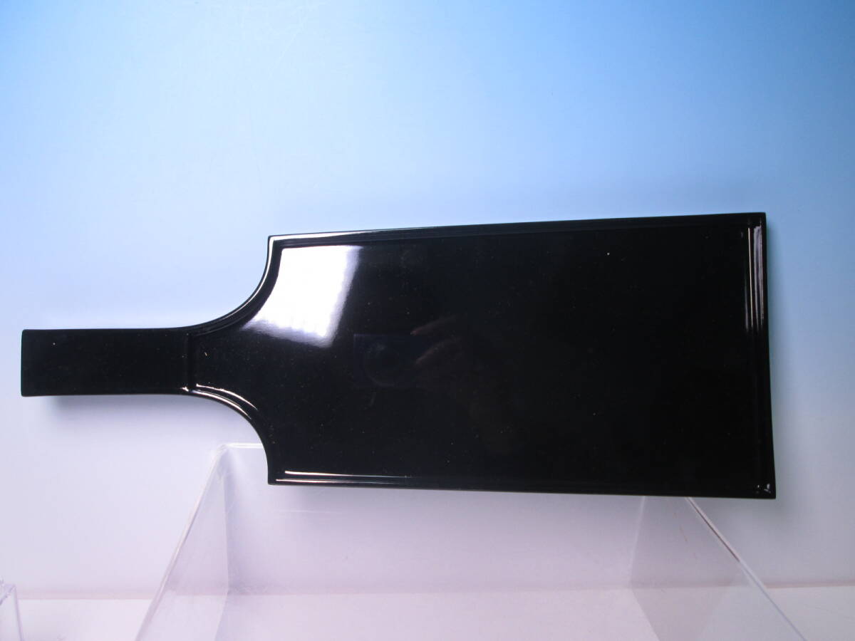 ☆お料理屋さんの器 黒塗 羽子板形 料理盛り盆 37,5cm 箱無 盛り皿/懐石/割烹/日本料理拍卖