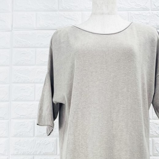 【A2438】American Holic アメリカンホリック ニットワンピース レディース ベージュ シンプル 大人カジュアル シンプル 半袖 春夏 Fサイズ拍卖