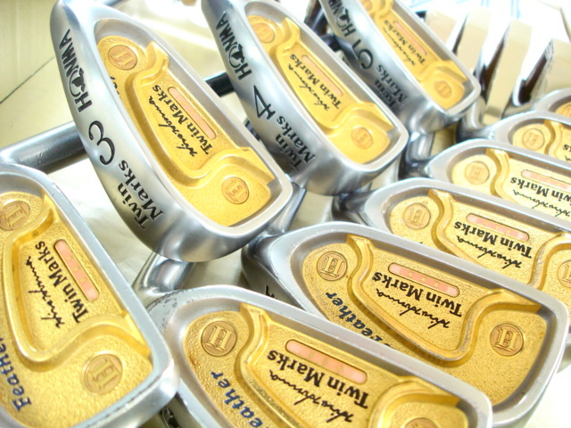 本間ゴルフ◆◆ 最高級 激レア~軟鉄鍛造 HONMA Twin Marks Fw & Fw <3星★★★仕様> 金・ゴールバージョン 金メダル ◆◆豪華10本盤!!!拍卖