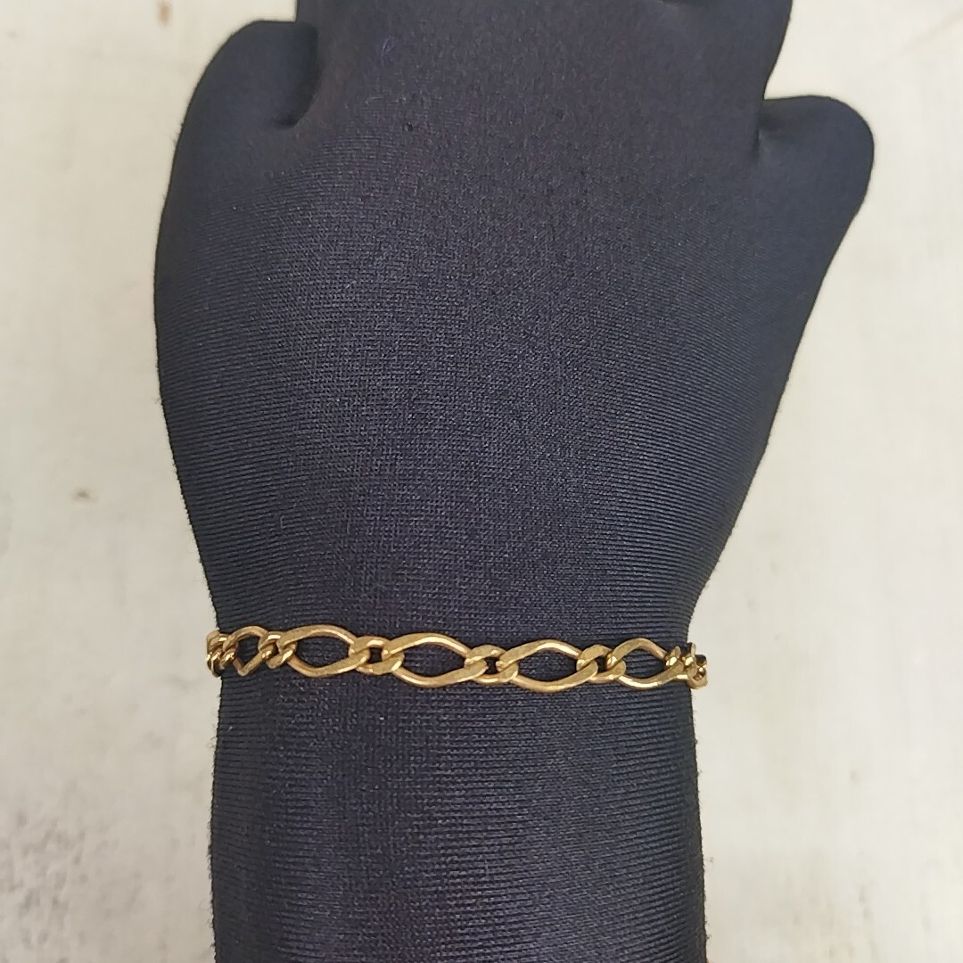 【稀少/〜70s/フランス製】unknown/アンティーク/ヴィンテージ/ビンテージ/金メッキ/チェーンブレス/ゴールド/SK09GKJ2/0001/拍卖