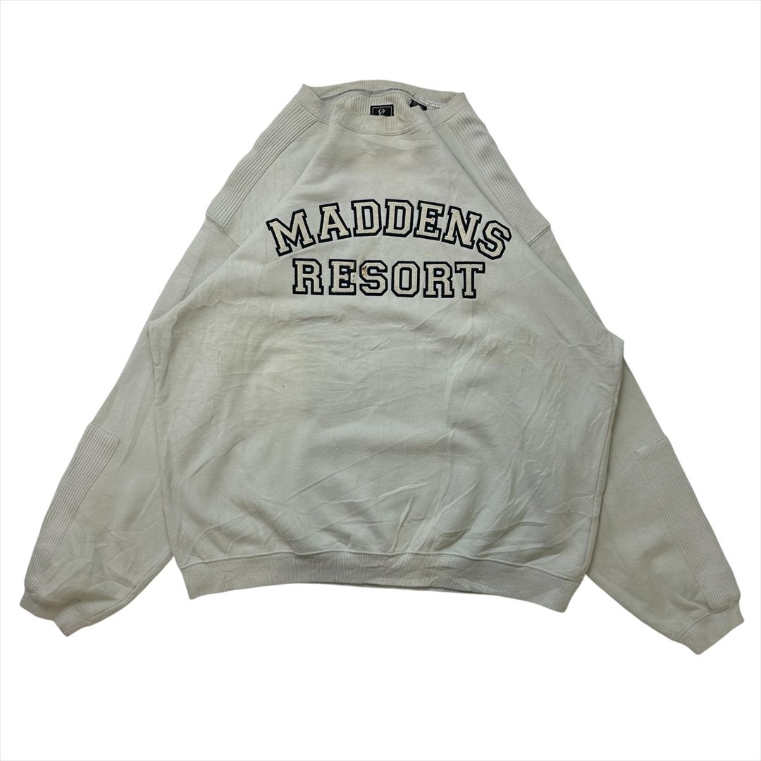 Maddens Resort スウェット ベージュ 古着 メンズ XL 観光 刺繍プリント オーバーサイズ拍卖