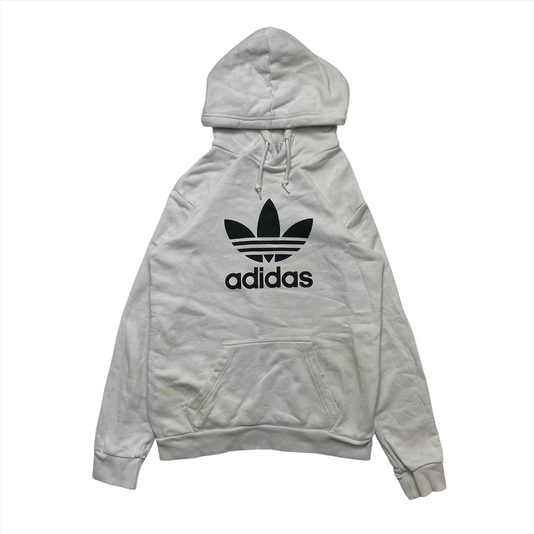 アディダス オリジナルス パーカー ホワイト adidas Originals 古着 メンズ XS 定番 ブランドロゴ シンプル クリーニング済み拍卖