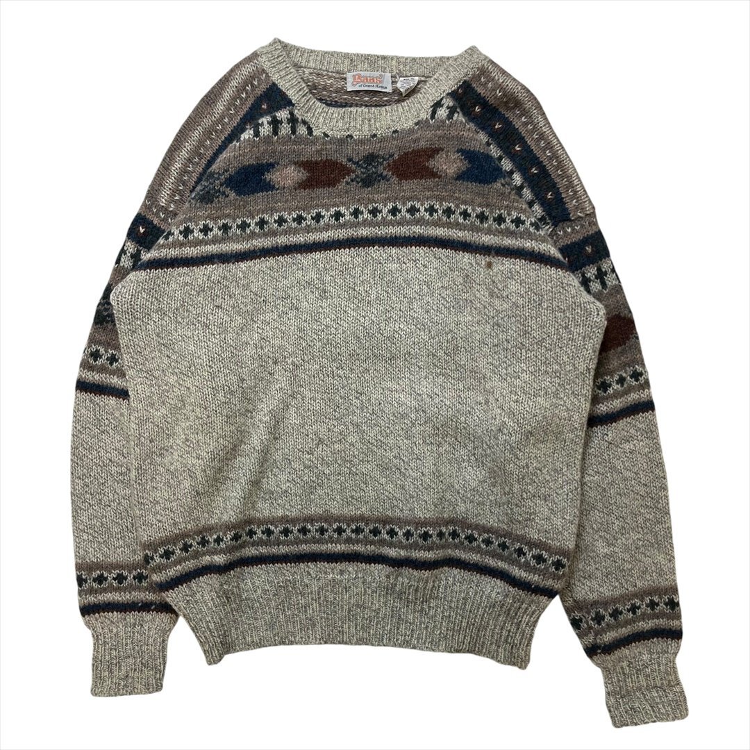 ノルディックセーター ニット セーター 柄物 古着 メンズ XL ウール アウトドア オーバーサイズ拍卖