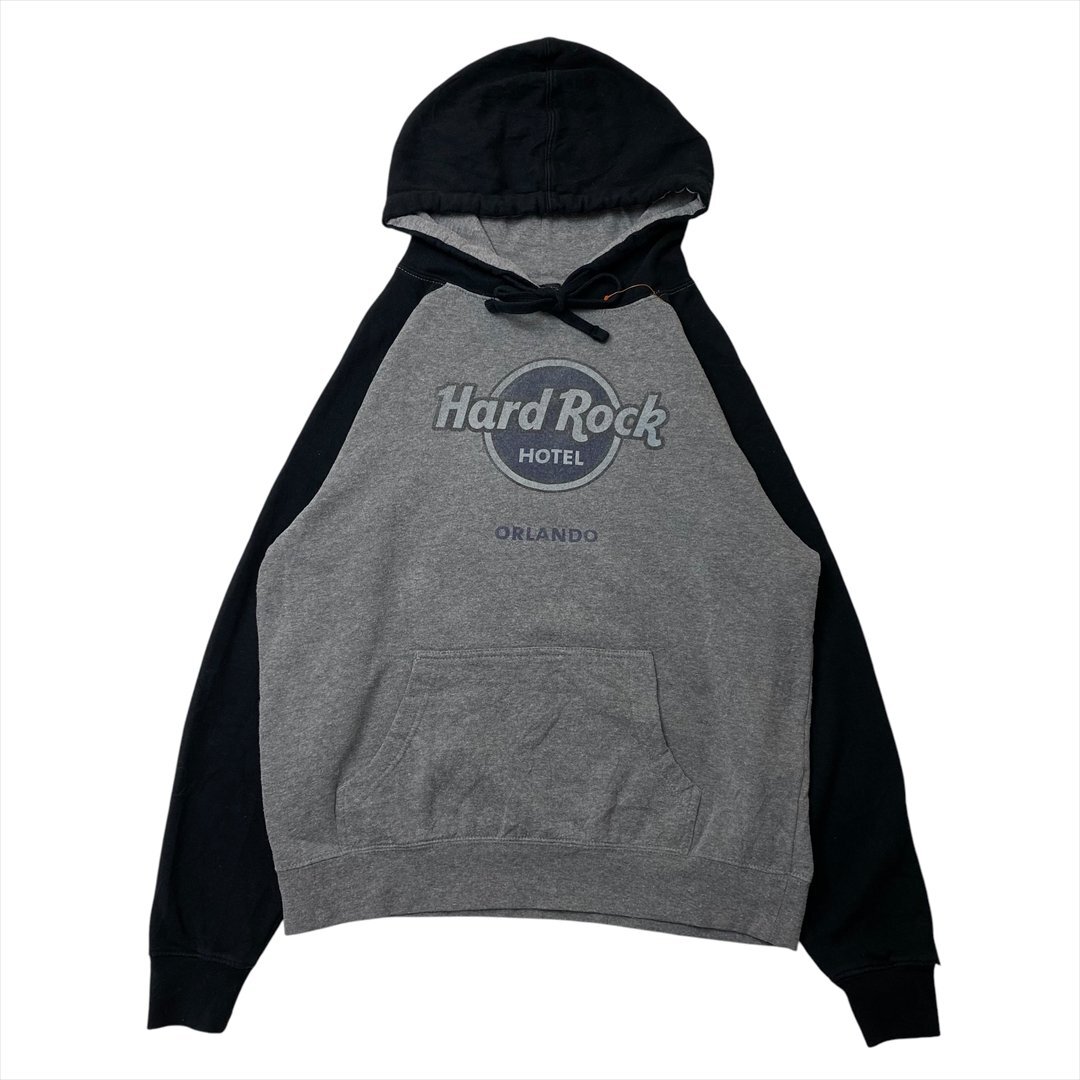 Hard Rock Cafe パーカー グレー 古着 メンズ FREE ラグラン アメカジ ストリート クリーニング済み拍卖