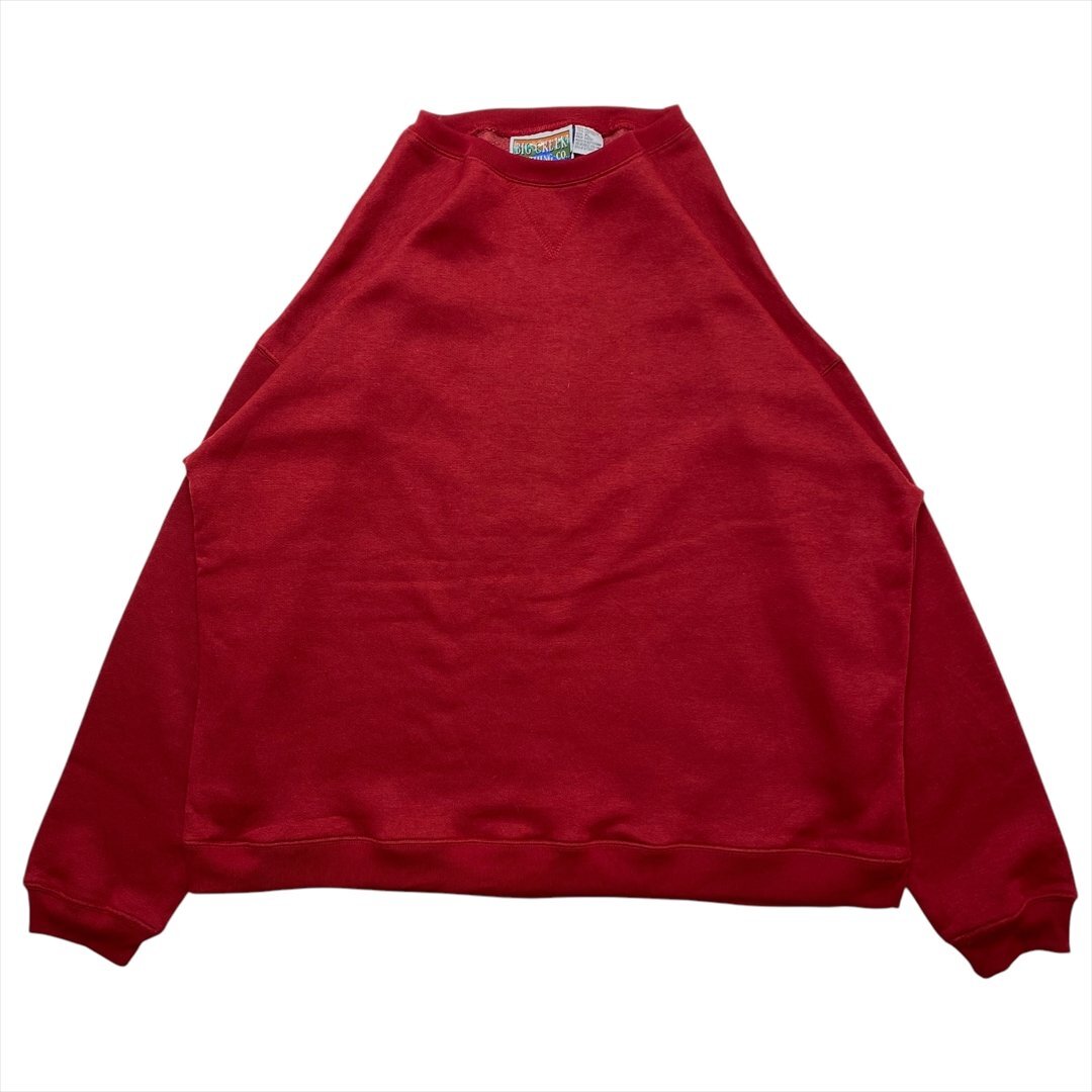 BIG CREEK スウェット レッド 古着 メンズ XL ノームコア 無地 シンプル クリーニング済み拍卖