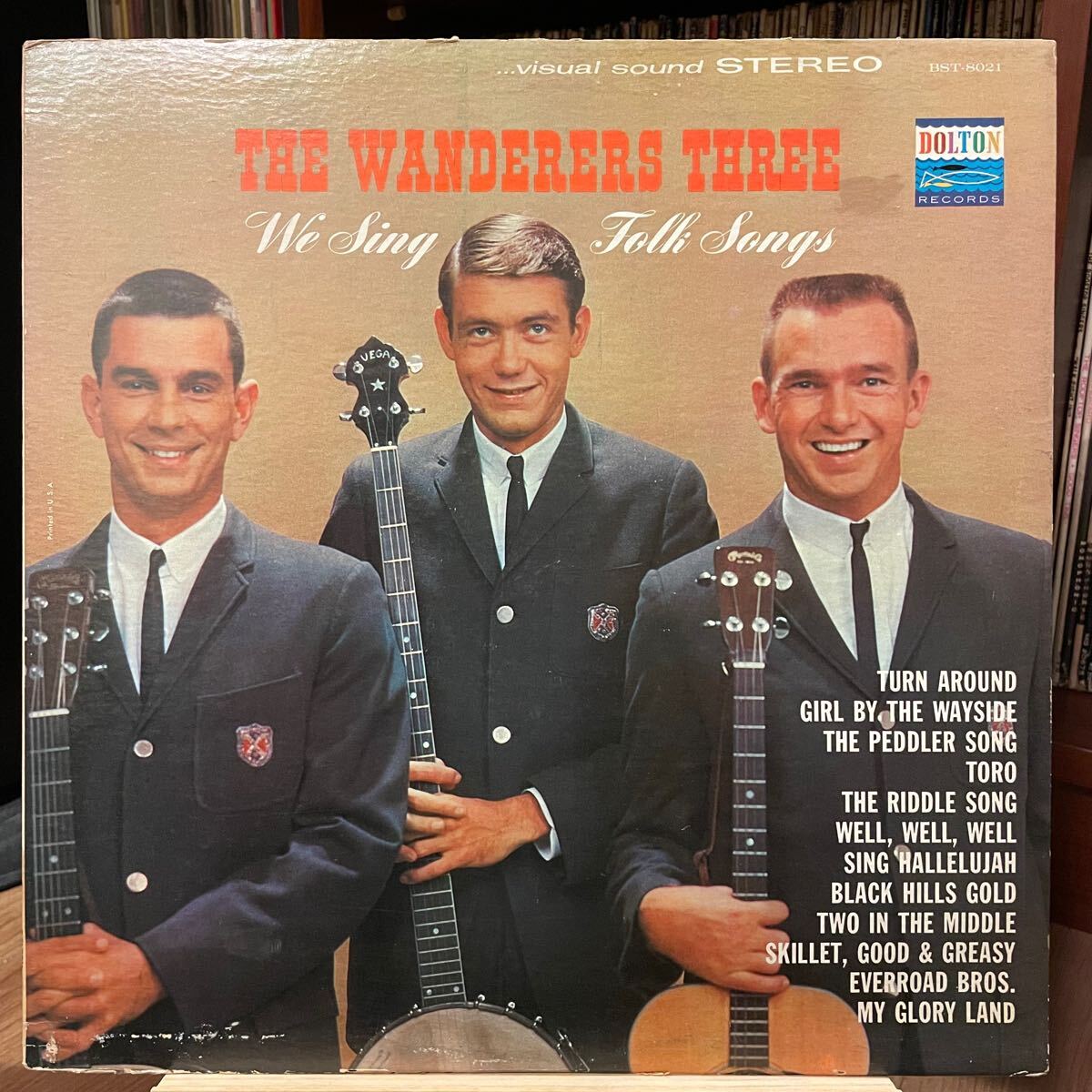 【US盤Org.深溝Promo】The Wanderers Three We Sing Folk Songs (1965) Dolton Records BST-8021拍卖