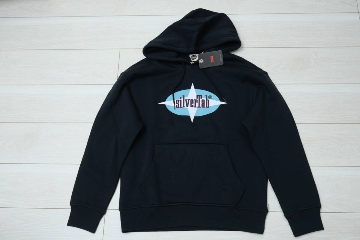 新品リーバイス38479-0137 JP Mサイズ/US Sサイズ SILVER TAB フーディー パーカー スウェット ブラック/黒 リラックスフィット拍卖