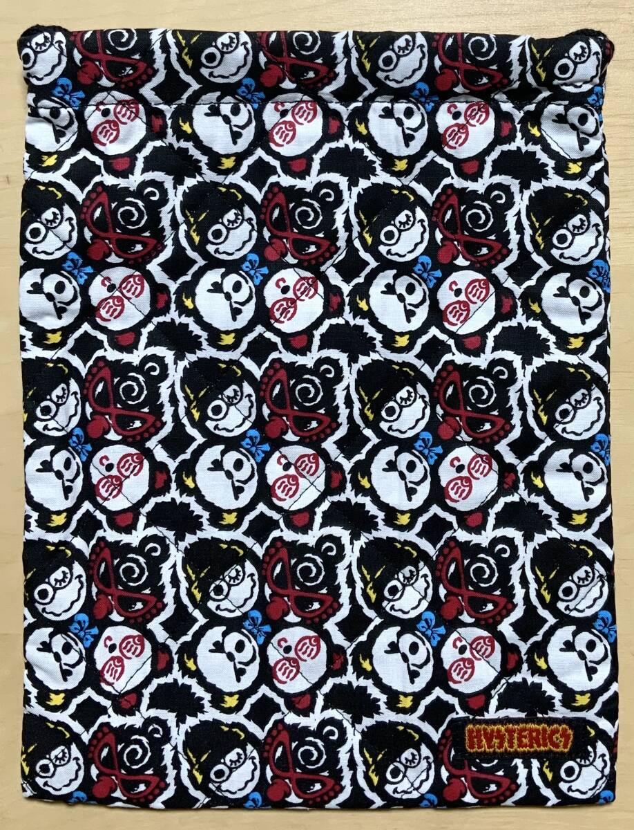 即決☆ヒスミニ☆正規品☆新品☆マルチ巾着袋☆黒☆シューズバッグ☆キルティング☆ヒステリックミニ☆HYSTERICMINI拍卖