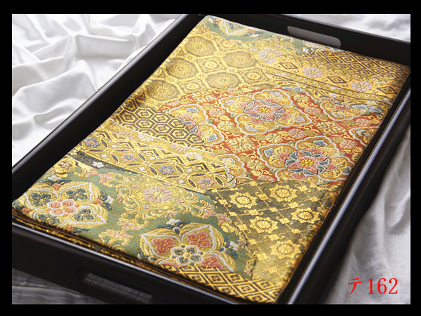 蔵【テ162】西陣逸品 振袖可 唐花古典紋 華やぎの品格 正絹純金糸六通高級美術袋帯 ◇検◇簪着物名古屋帯和装小物帯締め拍卖