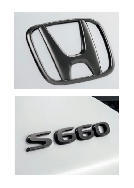 【新品】 ホンダ純正 S660 ( JW5 )用 ブラック エンブレム 2点セット ホンダマーク拍卖