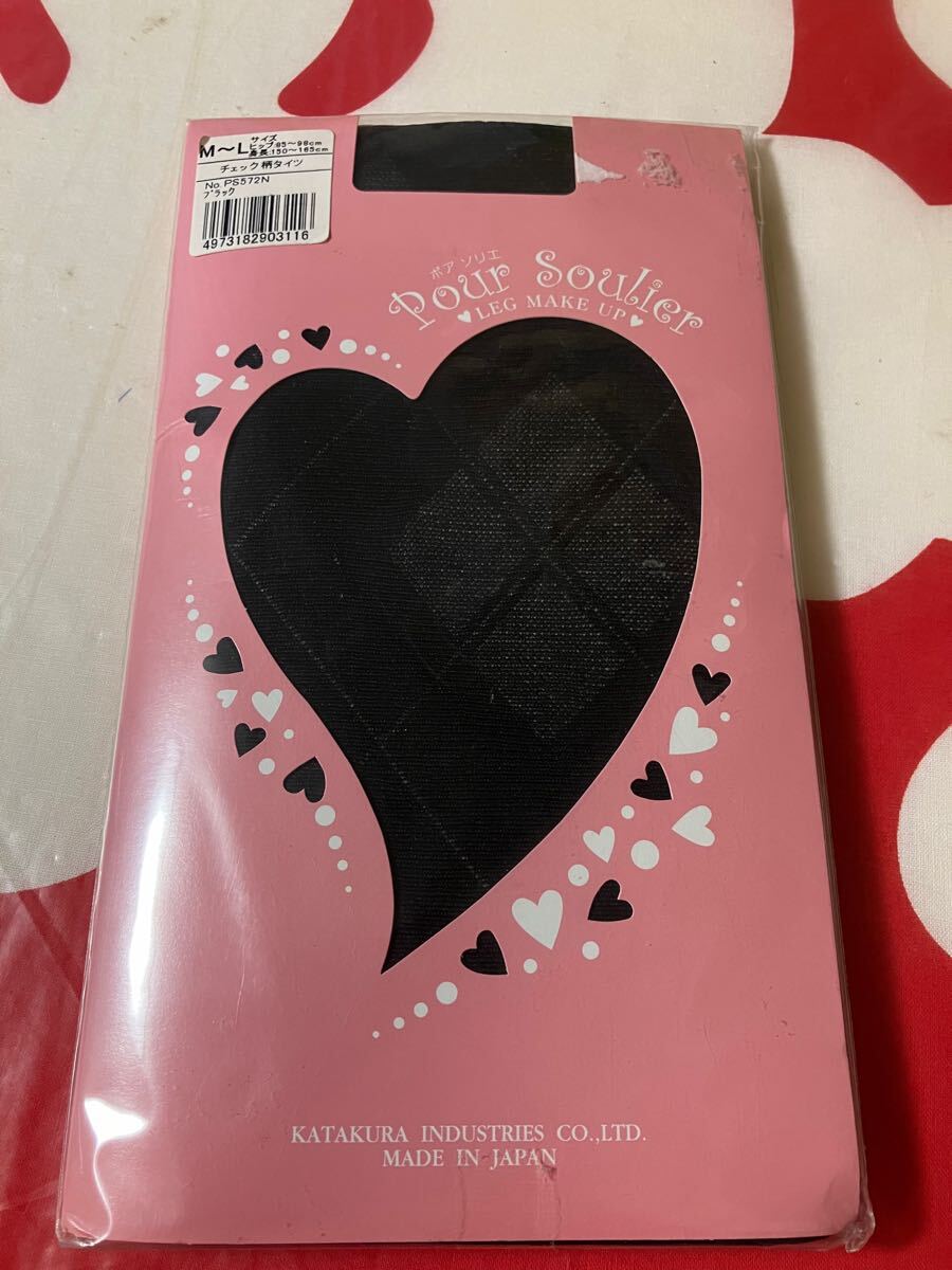 カタクラ ポア ソリエ チェック柄タイツ ブラック tights 黒 デザイン 拍卖