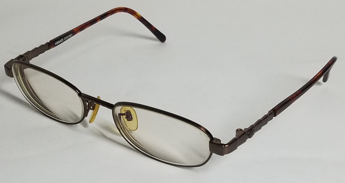 美品 VERSACE ヴェルサーチ 眼鏡 メガネ 度入りレディース チタンフレーム ヴィンテージ 丸眼鏡 おしゃれ拍卖