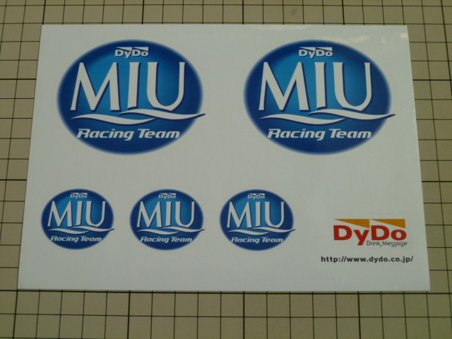 正規品 DYDO MIU Racing Team ステッカー 当時物 です(1シート) ダイドー MIU レーシング チーム拍卖