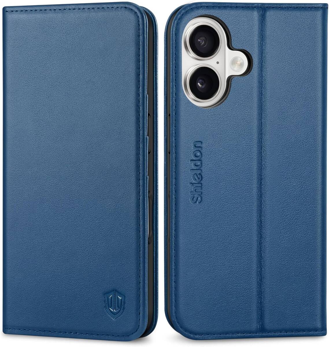 iPhone 16用本革手帳型ケース ナッパレザー ロイヤルブルー カード収納 横置きスタンド機能 衝撃吸収 RFIDブロッキング拍卖