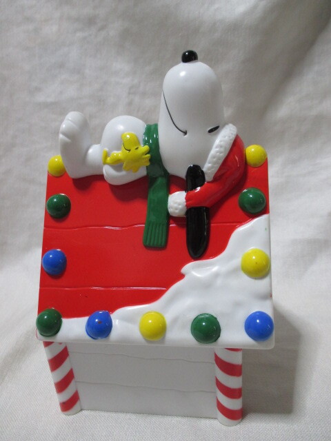 即決★USA Whitman's社 ホワイトマンズ SNOOPY スヌーピー ウッドストック コインバンク BANK 貯金箱☆クリスマス拍卖