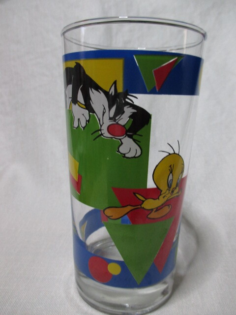 即決★USA製 アンカーホッキング社 ワーナーブラザーズ社 トゥイーティー シルベスター ビンテージ グラス/1995年・未使用拍卖