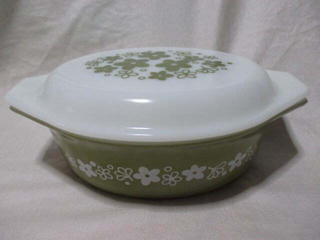 即決★PYREX オールドパイレックス キャセロール/デイジー 花柄拍卖