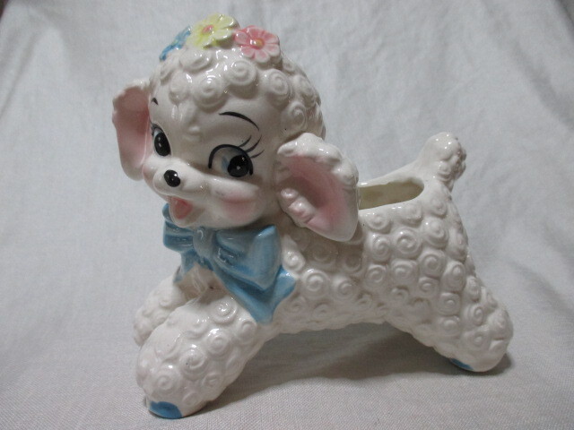 即決★USA 50’s-60’s アメリカンビンテージ ベビープランター ベビーシャワー ひつじ 飾り 置物 インテリア拍卖