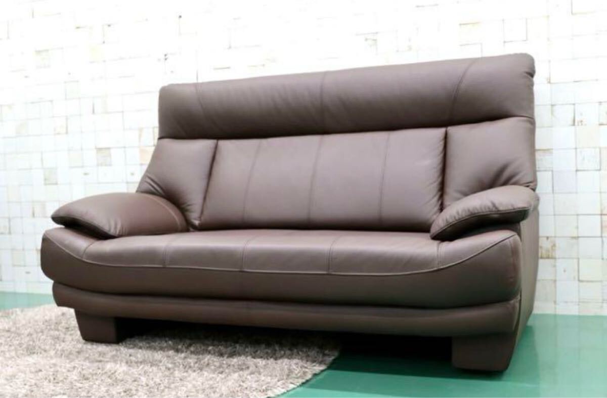 GMFK4○UNKOCHAN FURNITURE / ウンコちゃん 2人掛けソファ ラブソファ 2シーター 長椅子 ダークブラウン 本革 拍卖