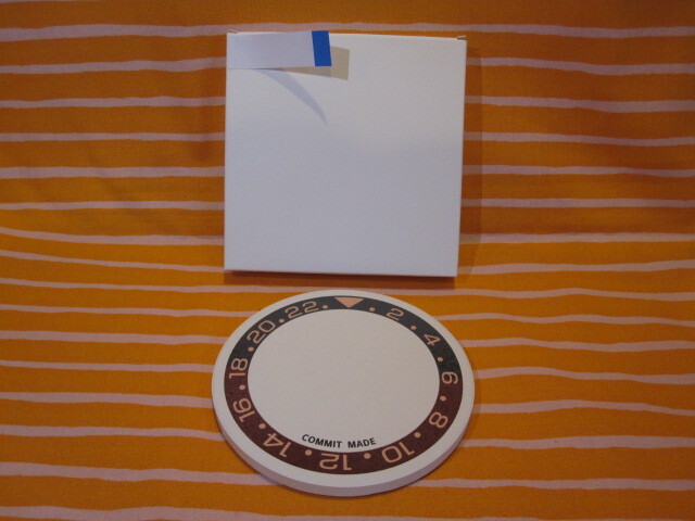 コミット銀座 ノベルティ GMTマスターベゼルモチーフ コースター ブラウン×ブラック カフェオレ 直径10.3cm 未使用/箱付 腕時計ロレックス拍卖