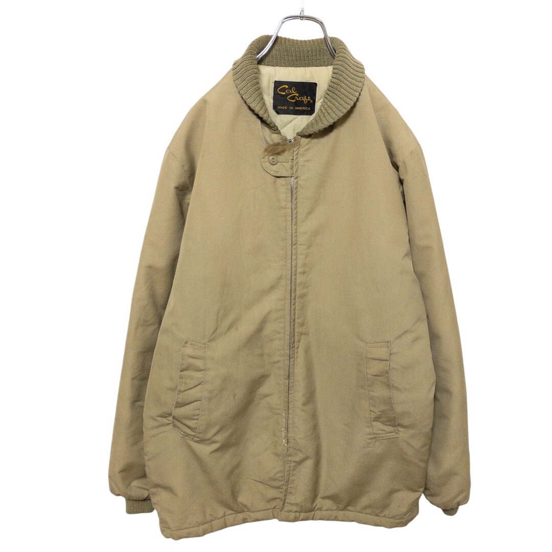 【CalCraft】 80~90's USA製 黒タグ 中綿入りファラオジャケット 無地 S-871拍卖
