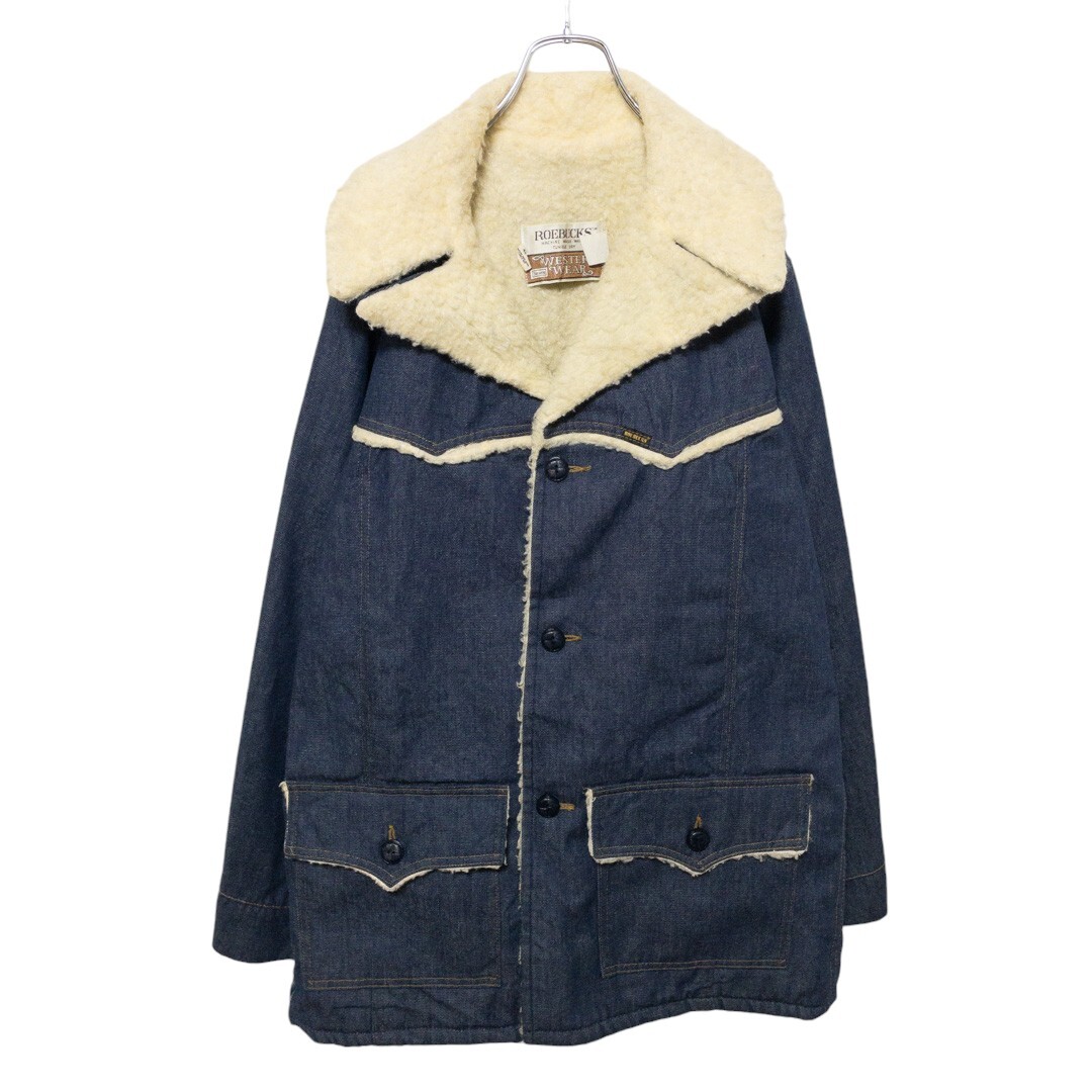 【Sears ROEBUCKS】 70's USA製 VINTAGE 裏ボアデニムジャケット 無地 S-876拍卖