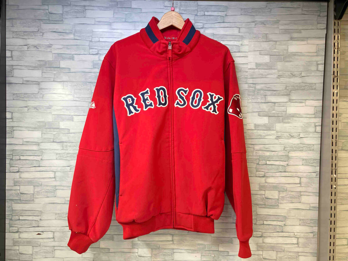 MLB RED SOX レッドソックス majestic マジェスティック アウター スタジャン Mサイズ レッド拍卖