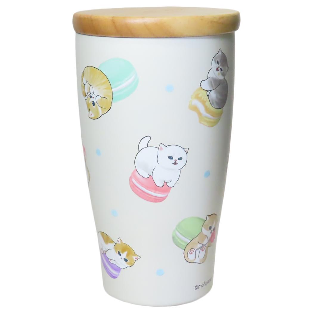 モフサンド 保温保冷コップ 木蓋付きステンレスタンブラー 350ml マカロン mofusand 東亜金属 フタ付き キャラクター拍卖