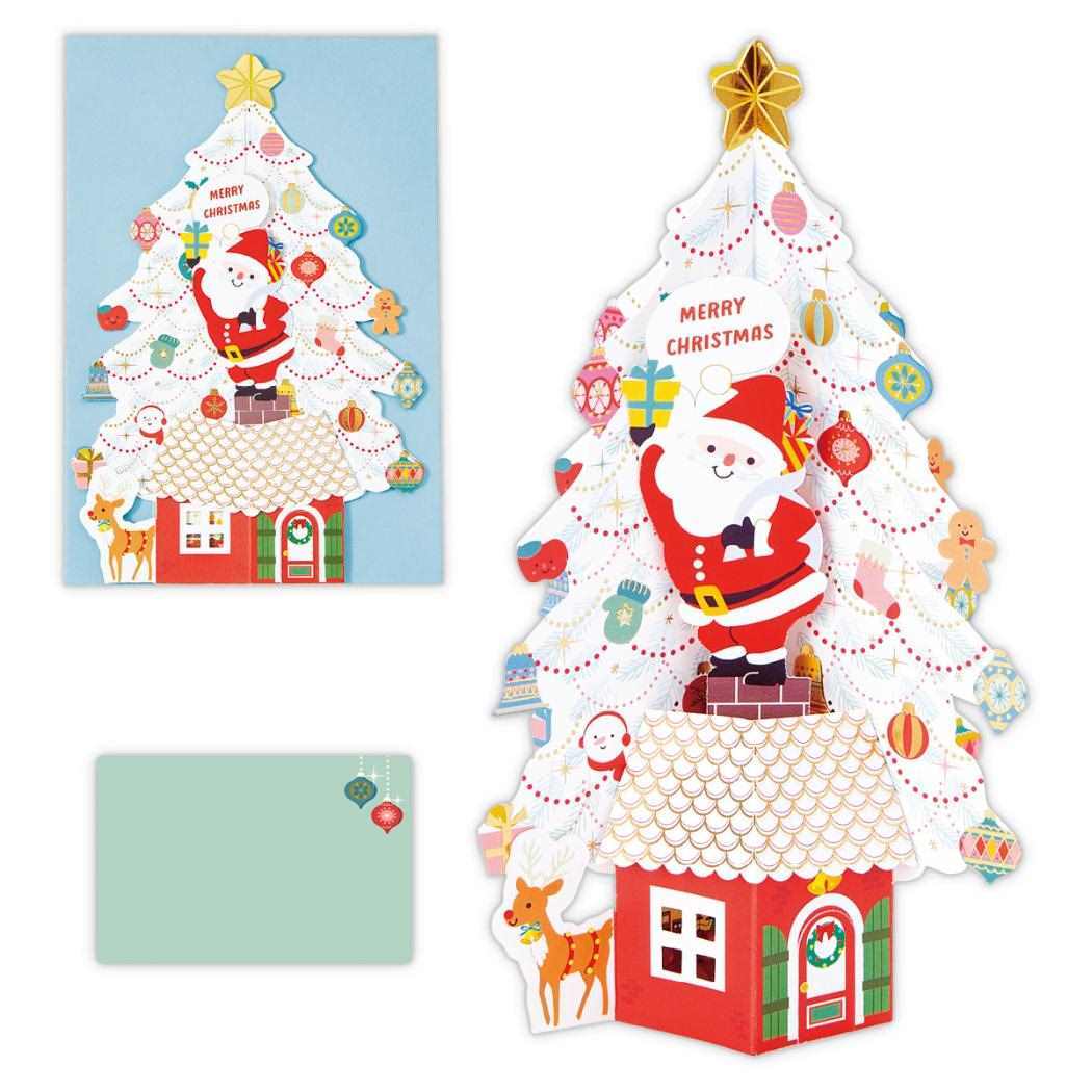 クリスマスカード クリスマスツリーカード 立体カード キュートホワイトツリー 日本ホールマーク Xmas メッセージカード グッズ拍卖