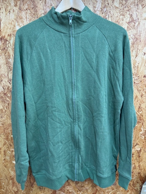 新品 ジップスエット グリーンXL /Y2K ストライプ スタンドトレーナー ストリート カジュアル スケーター アメカジ 裏原 アメカジ ビームス拍卖