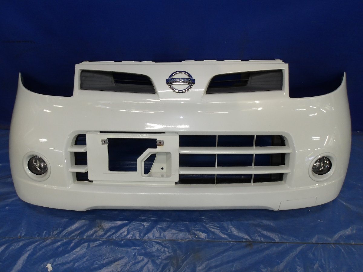 【個人宅発送不可】日産 モコ MG22S 純正 フロントバンパー 71711-81J バルブ欠品 再塗装 ホワイト系 白 ジャンク 動作未確認拍卖